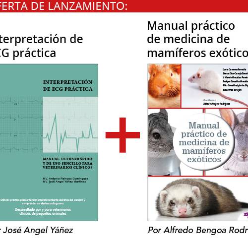 portada del libro Interpretación de ECG práctica y Manual práctico de medicina de mamíferos exóticos