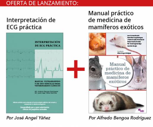portada del libro Interpretación de ECG práctica y Manual práctico de medicina de mamíferos exóticos