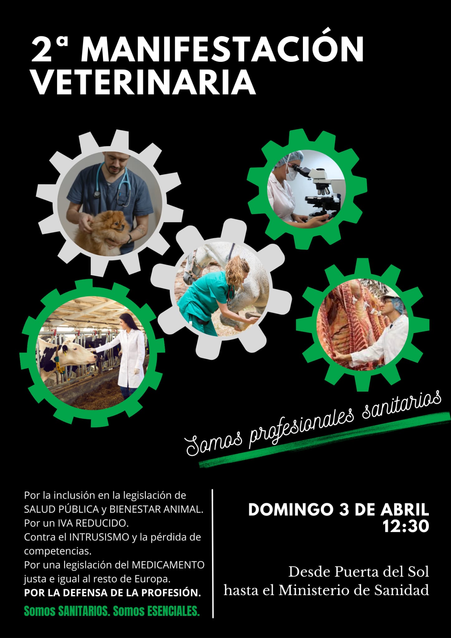 AXON COMUNICACION, Manifestación veterinaria domingo 3 de abril
