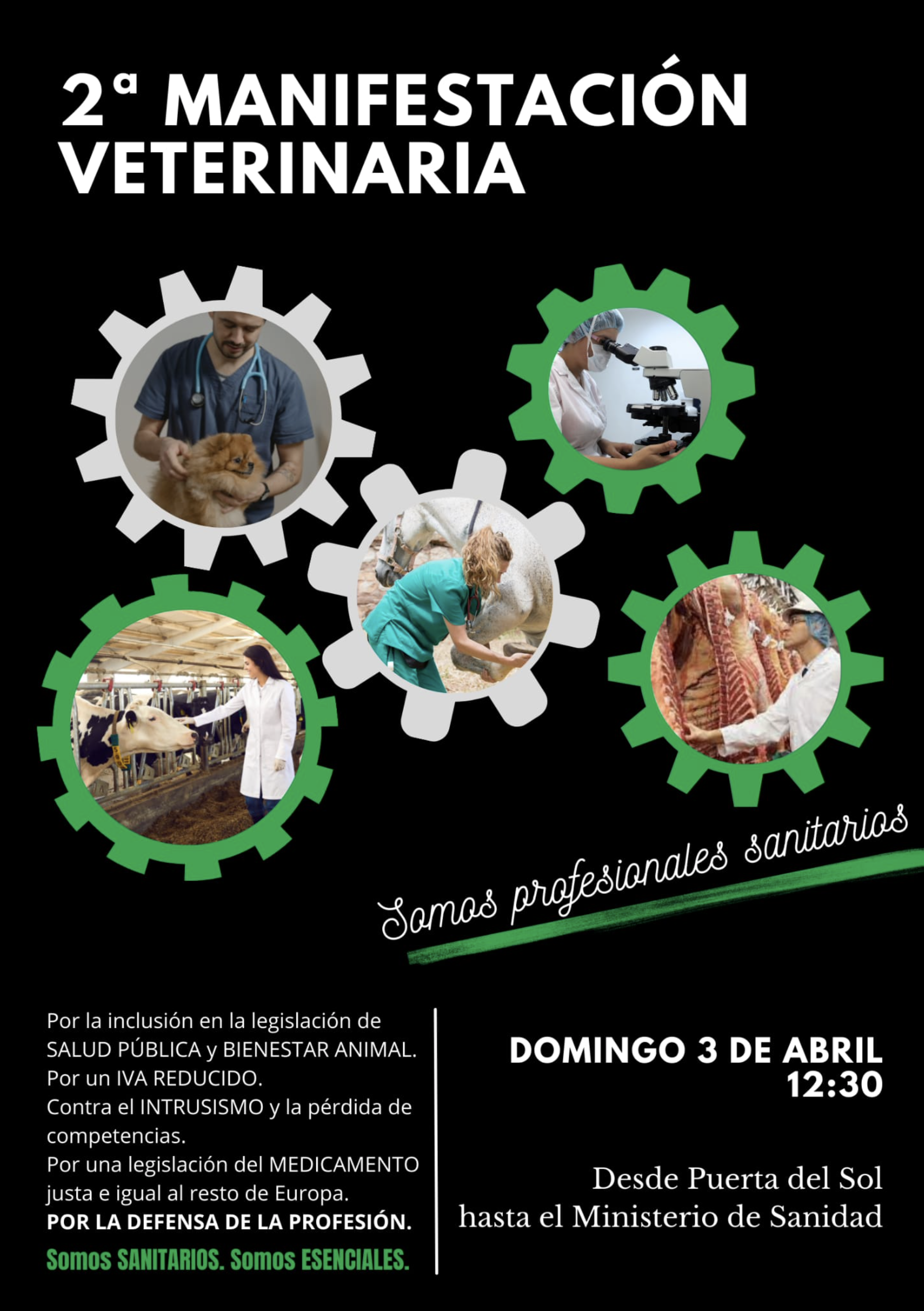 AXON COMUNICACION, Los veterinarios en pie de guerra: Manifestación el día 3 de abril
