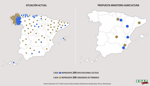 AXON COMUNICACION, COAG dice que la propuesta de Agricultura para ordenar el bovino expulsará al 92% del lácteo y al 95% de carne