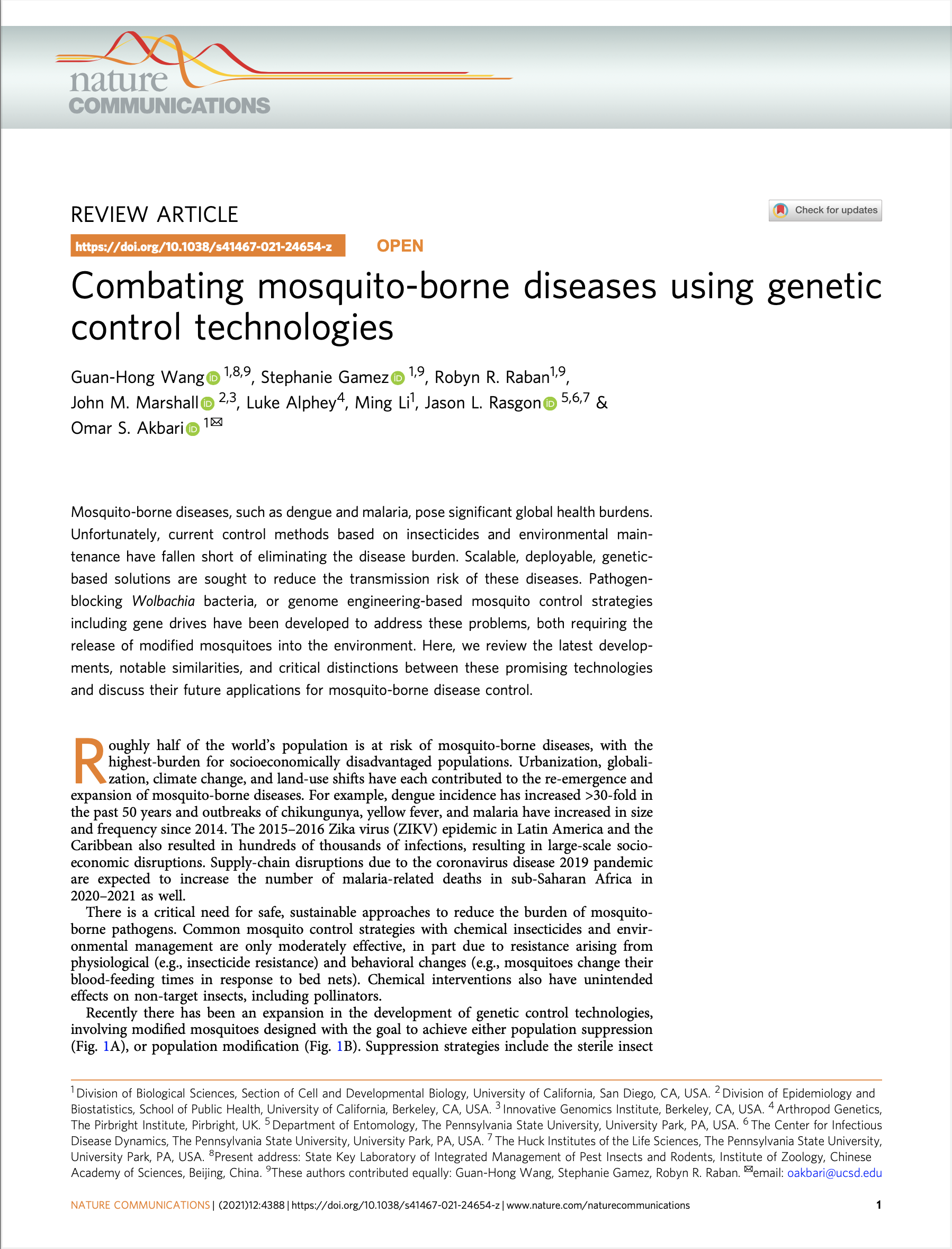 AXON COMUNICACION, Combatir las enfermedades transmitidas por mosquitos mediante tecnologías de control genético