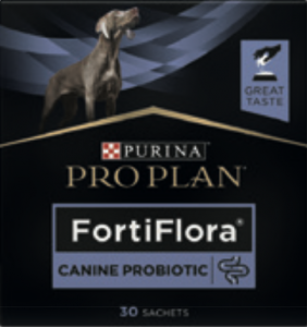 Efecto del probiótico PURINA® PRO PLAN® Fortiflora® en perros con recaídas de enteropatía que responde a inmunosupresores, foto fottiflora