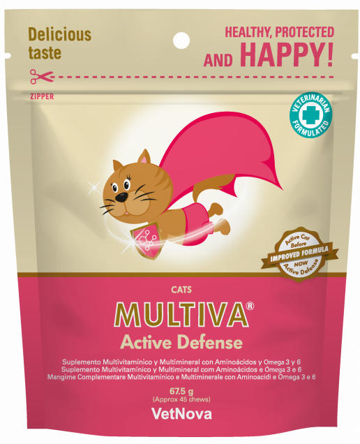 MULTIVA® Active Defense for Cats, el último lanzamiento de la línea de Salud y Bienestar de VetNova