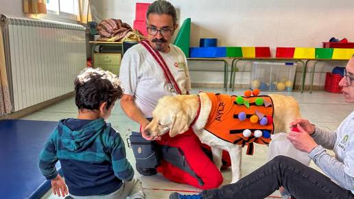 Los colegios públicos de Galapagar cuentan con intervención asistida con perros en aulas TEA