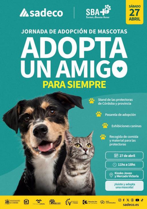 Sadeco promociona el sábado la acogida responsable de animales con la jornada 'Adopta un amigo para siempre'