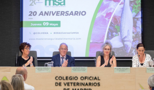 El Colegio de Veterinarios de Madrid celebra el 20º aniversario de su Máster en Seguridad Alimentaria con el reconocimiento de alumnos, empresas y autoridades sanitarias