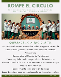 La candidatura al Colegio de Veterinarios de Madrid “Rompe el círculo” manifiesta numerosas irregularidades en el sistema de votación.