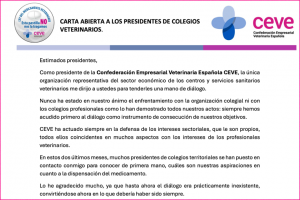 Carta abierta a los presidentes de los colegios profesionales veterinarios