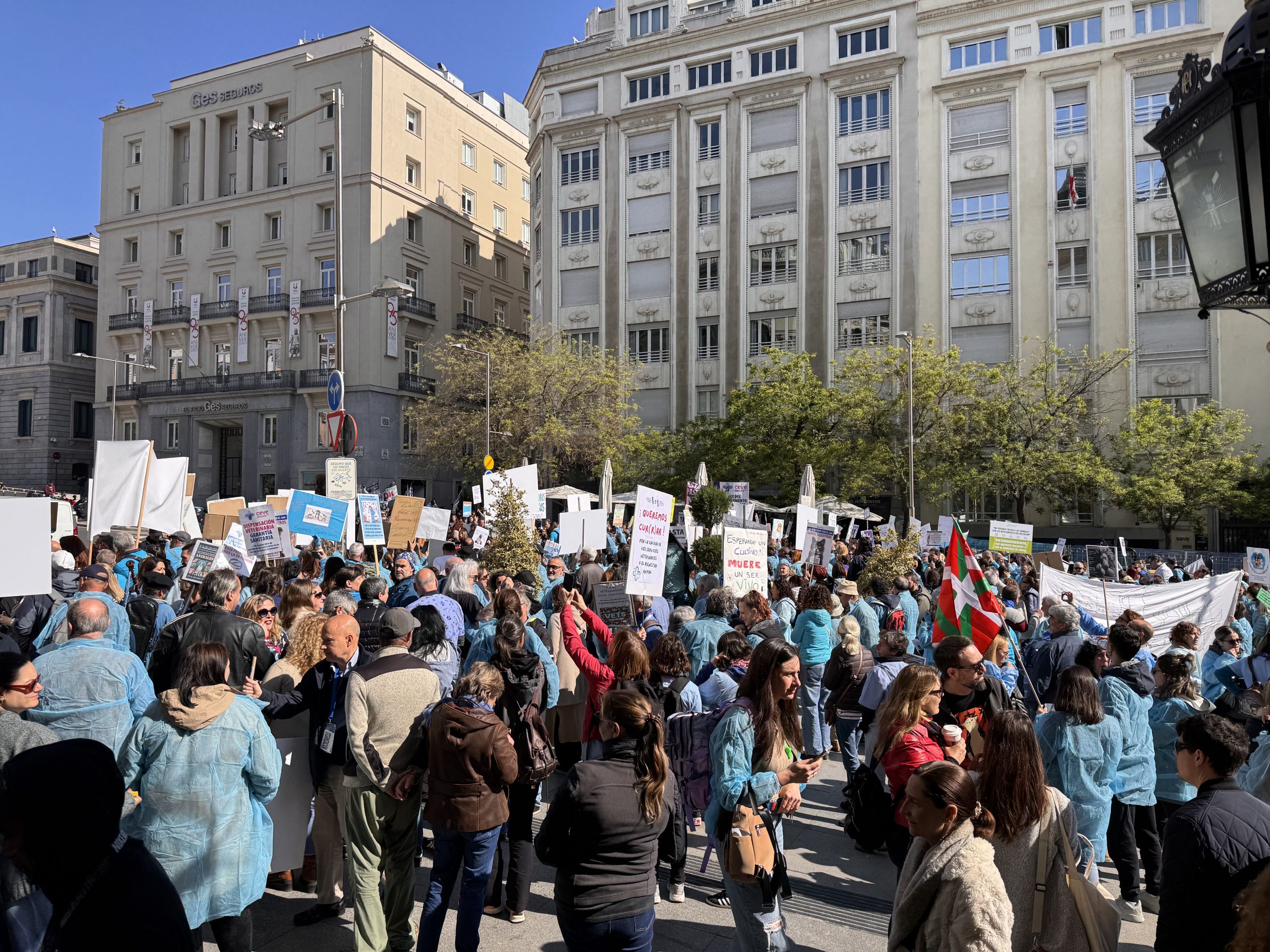 Veterinarios en pie de guerra: La concentración frente al Congreso de los Diputados