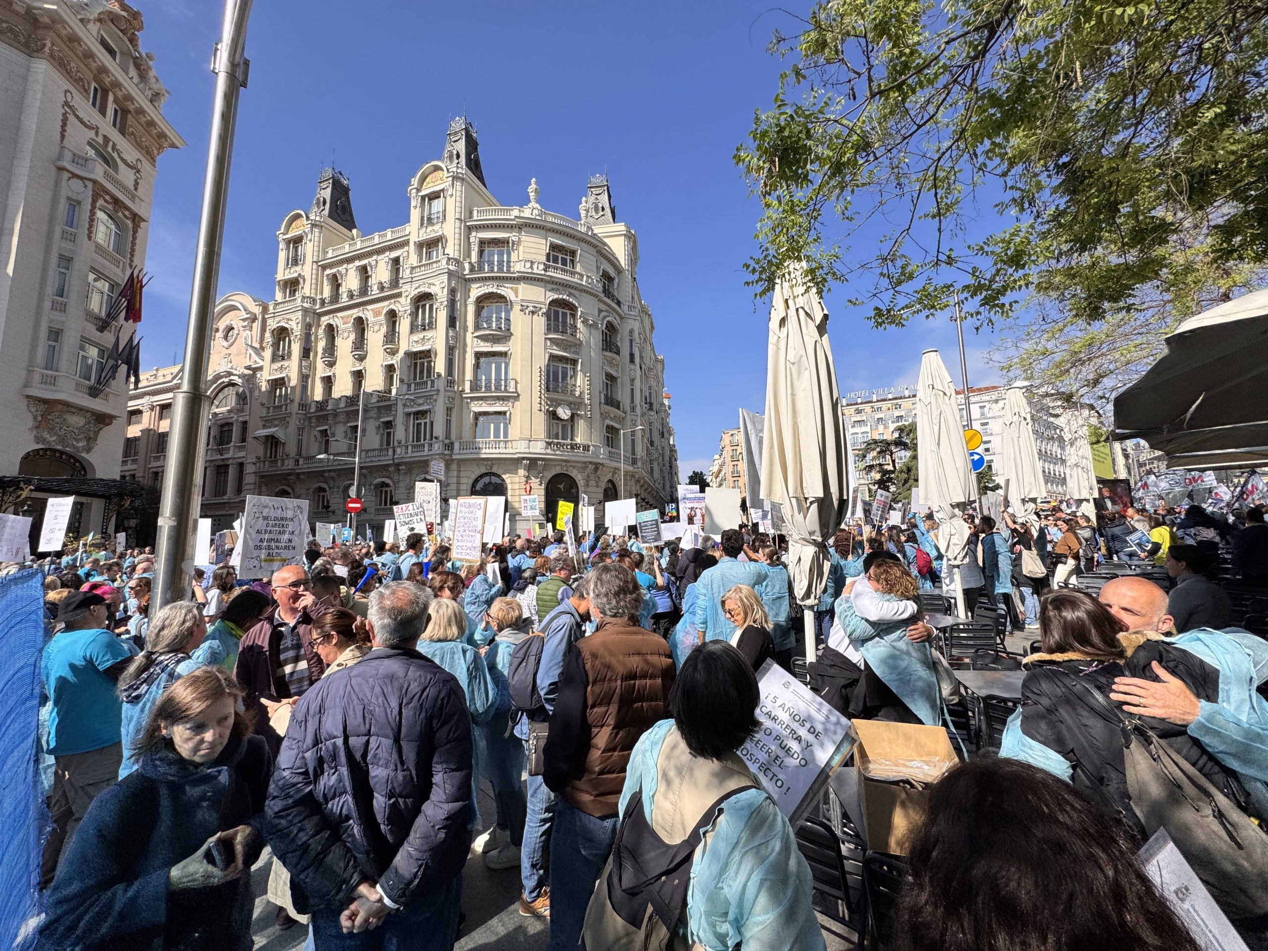 Veterinarios en pie de guerra: La concentración frente al Congreso de los Diputados