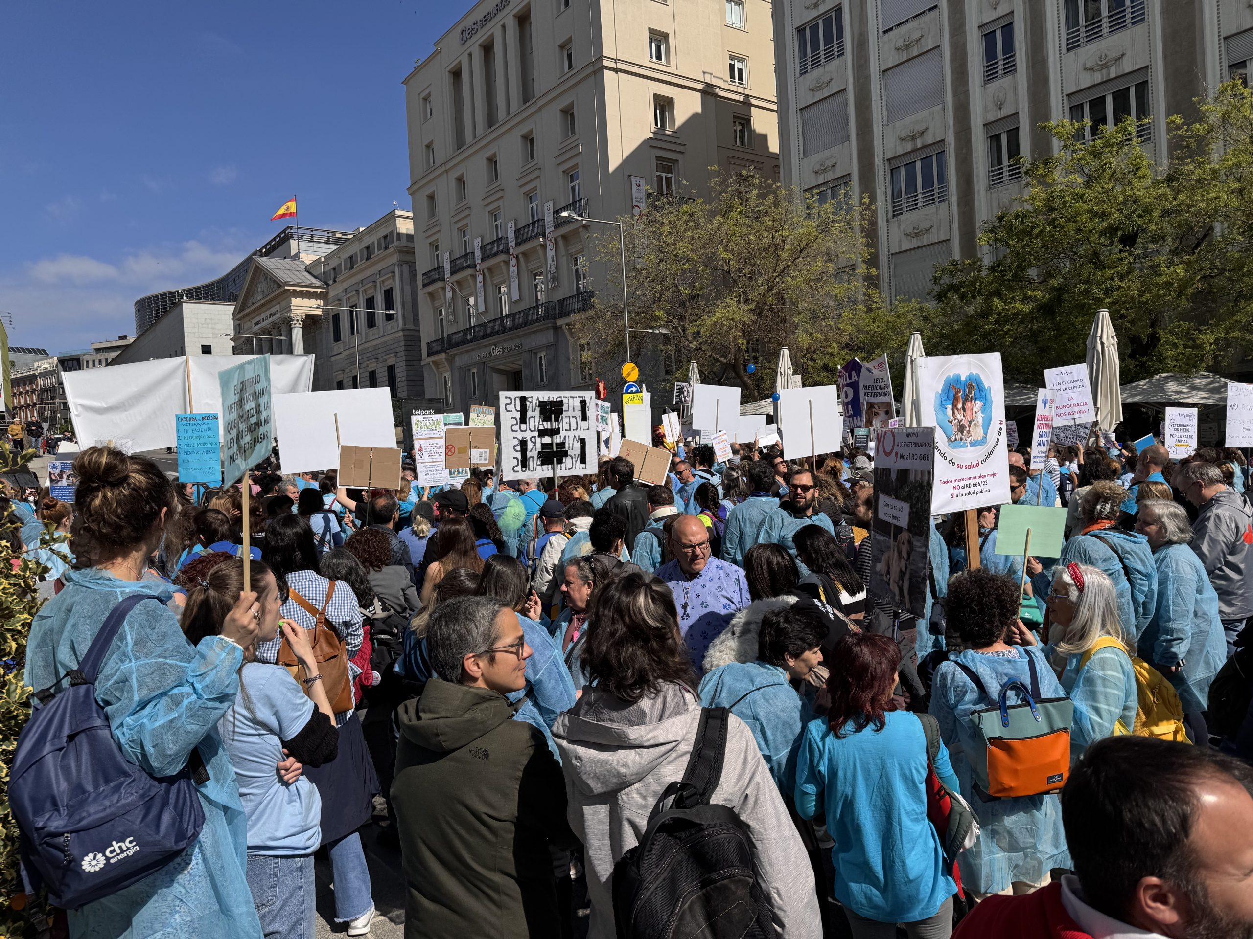 Veterinarios en pie de guerra: La concentración frente al Congreso de los Diputados