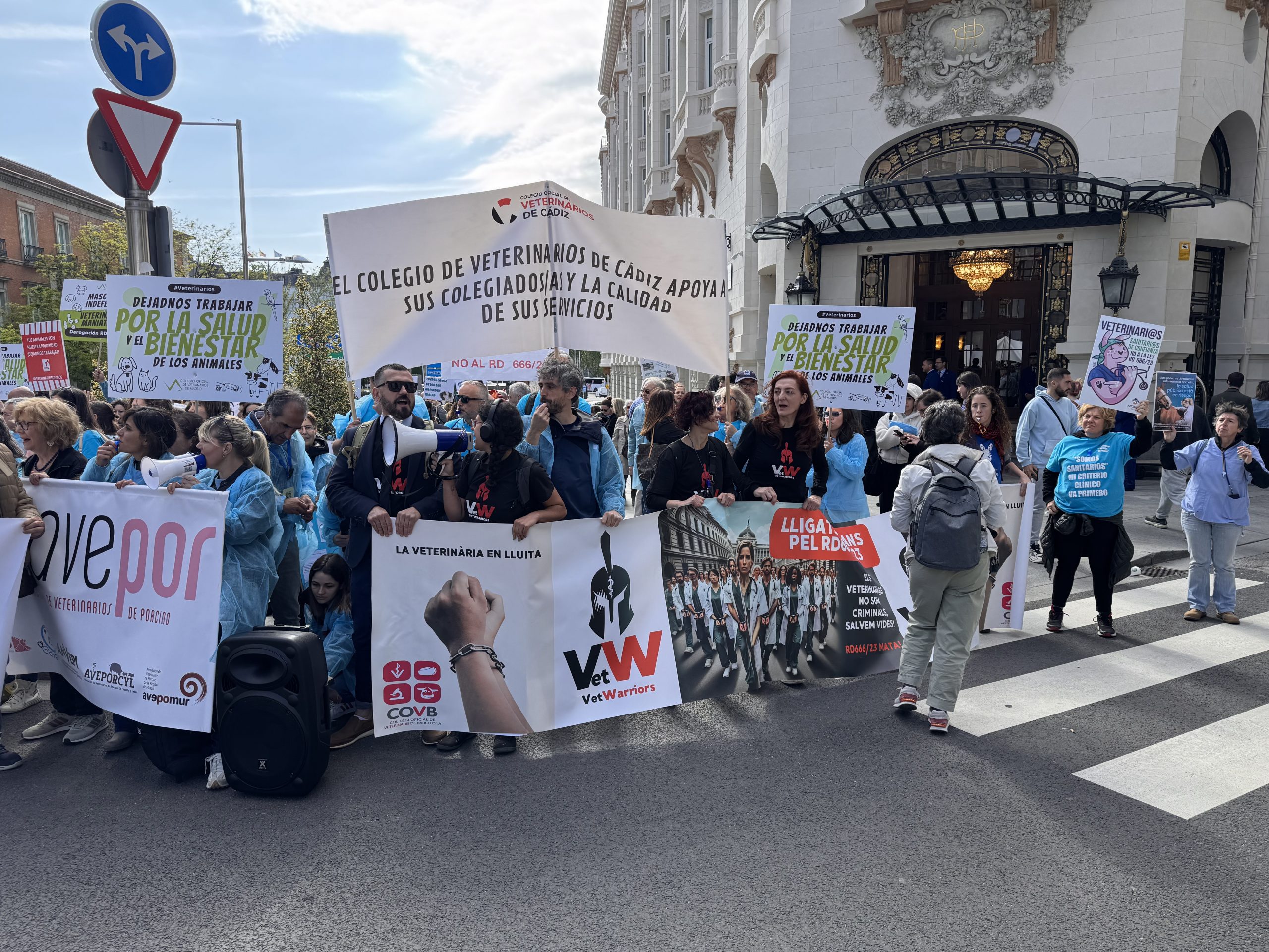 Veterinarios en pie de guerra: La concentración frente al Congreso de los Diputados