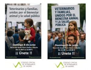MANIFESTACIÓN  VETERINARIOS Y FAMILIAS, UNIDOS POR EL BIENESTAR ANIMAL Y LA SALUD PÚBLICA