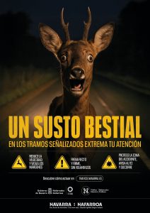 Tráfico Navarra lanza una campaña para reducir los accidentes con fauna silvestre en carretera