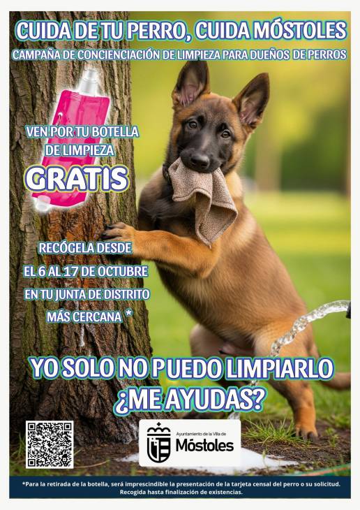 El Ayuntamiento distribuye botellas de limpieza gratuitas para diluir los orines caninos