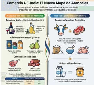 Asaja valora el acuerdo UE_-India y destaca que la presión del campo europeo ha logrado proteger los productos sensibles
