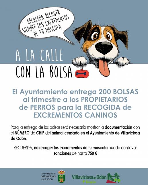 El Ayuntamiento entregará 800 bolsas al año a los propietarios de perros para la recogida de excrementos