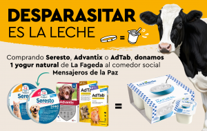 Elanco y GUAW convierten la desparasitación de mascotas en ayuda alimentaria con la campaña "Desparasitar es la leche"