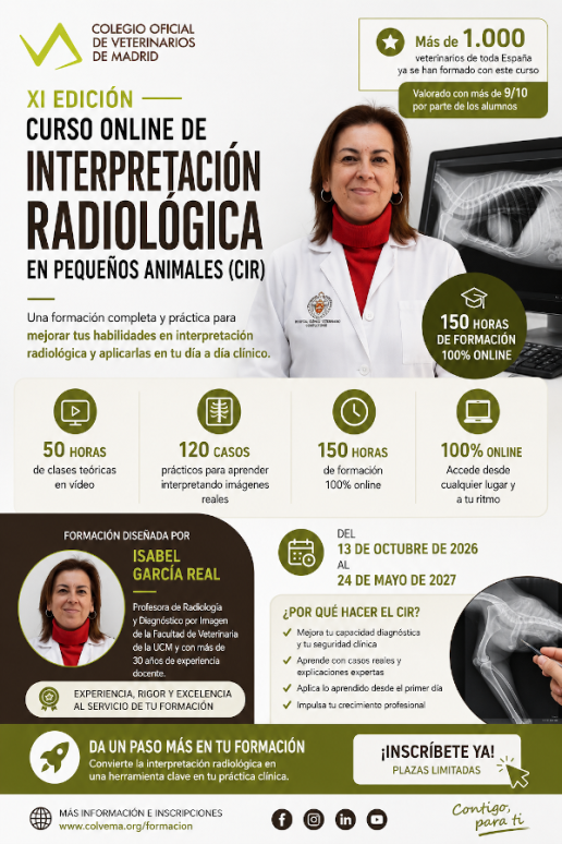 Abiertas las inscripciones de la XI edición del Curso Online de Interpretación Radiológica en Pequeños Animales de COLVEMA