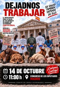 El Comité de Crisis Veterinario convoca una Manifestación en Madrid el 14 de octubre para exigir cambios en la regulación del medicamento veterinario