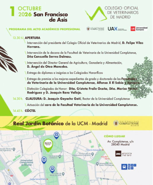 COLVEMA celebra el Día de San Francisco de Asís con un homenaje a la profesión veterinaria
