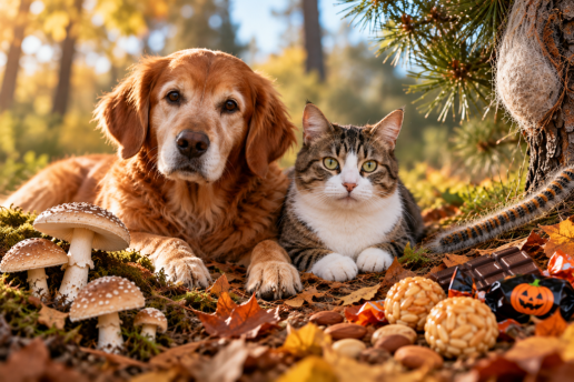 Los veterinarios de Alicante alertan de los riesgos del otoño para perros y gatos: setas, dulces de Todos los Santos y procesionaria