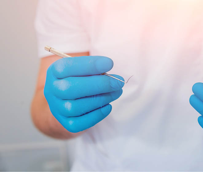 Ophthalmic eye surgery equipment  Surgeon holds an instrument  Surgical cataract treatment 