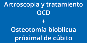 Artroscopia y tratamiento OCD + Osteotomía bioblicua próximal de cúbito