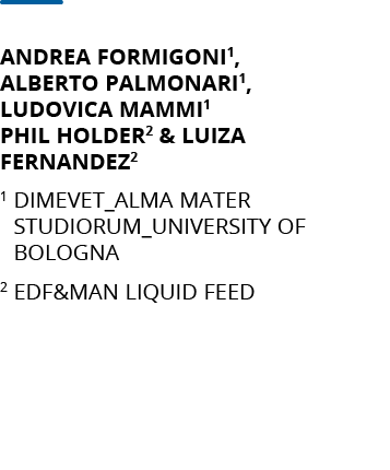Andrea Formigoni1, Alberto Palmonari1, Ludovica Mammi1 Phil Holder2 & Luiza Fernandez2 1  DIMEVET_Alma Mater Studioru   