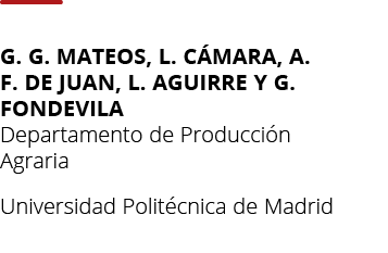 G  G  Mateos, L  Cámara, A  F  de Juan, L  Aguirre y G  Fondevila Departamento de Producción Agraria Universidad Poli   
