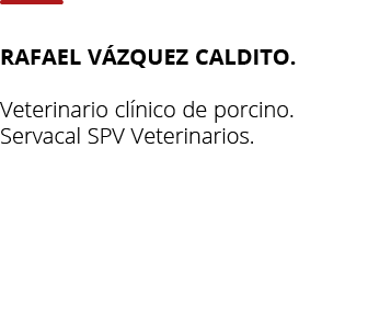 Rafael V zquez Caldito. Veterinario cl nico de porcino. Servacal SPV Veterinarios