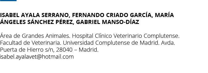 Isabel Ayala Serrano, Fernando Criado Garc a, Mar a  ngeles S nchez P rez, Gabriel Manso-D az   rea de Grandes Animal   