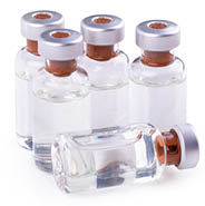 Medical vials for injection isolated on white background 