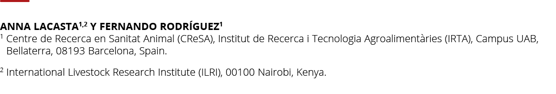 Anna Lacasta1 2 y Fernando Rodr guez1 1  Centre de Recerca en Sanitat Animal  CReSA   Institut de Recerca i Tecnologi   