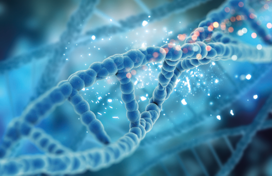 3D render of a medical background with DNA strands