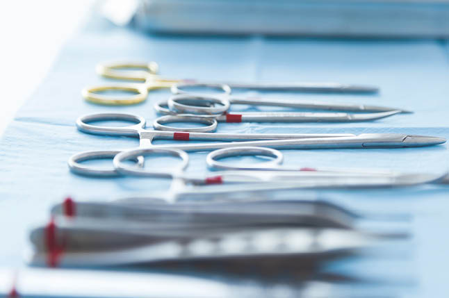 Close up of many kind of medical equipment manage for surgeon to start operations in operating room 