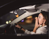 Business woman in car
