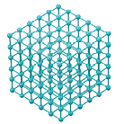 Digital Data Visualization Concept. Abstract Blue Wireframe Atom Mesh Cube in Duotone Style on a pink background. 3d Rendering