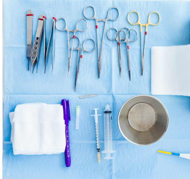 Close up of many kind of medical equipment manage for surgeon to start operations in operating room 