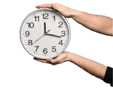 clock over white background